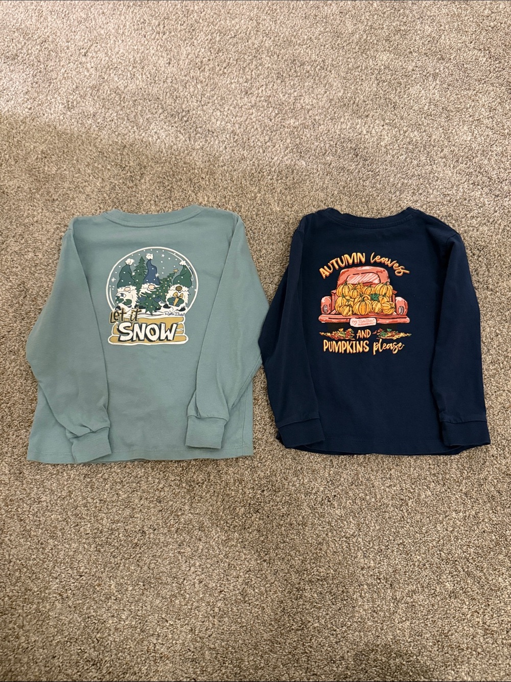 RuffleButts Toddler Girls Long Sleeve Graphic Tshirt Bundle 2/3T
